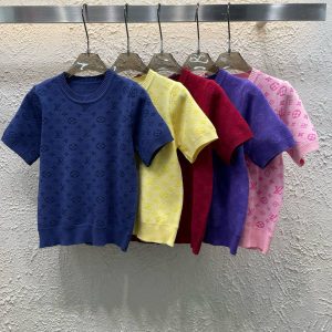 Luxury Louis Vuitton Jacquard Short Sleeves
