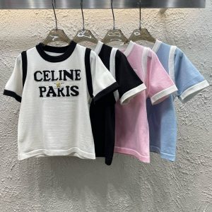 High Quality Celine Jacquard Short Sleeves