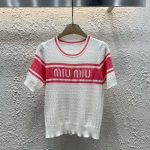 Aaa Miu Miu Jacquard Short Sleeves