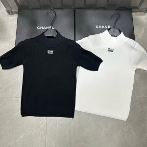 1:1 Miu Miu Jacquard Short Sleeves