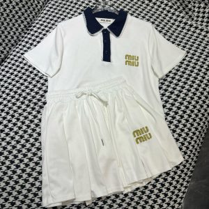High Quality Miu Miu Gold Short-Sleeved Shirt