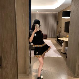 High Quality Luxury Burberry Plaid Short-Sleeved Shirt
