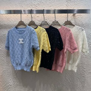 Aaa Luxury Chanel Diamond Short-Sleeved Shirt