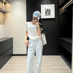 Luxury Aaa Miu Miu Jacquard Jeans For Spring