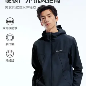 High Quality Luxury Timberland Windbreaker Red Simple And Elegant Sophistication Zippered Pocket