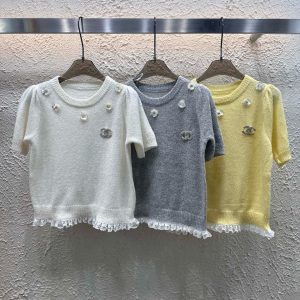 Luxury Chanel Lace Short-Sleeved Shirt