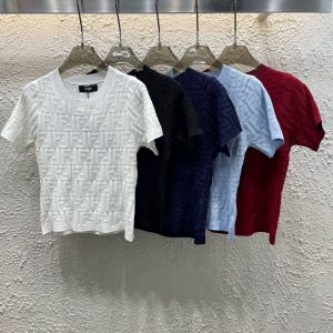 Luxury Fendi Jacquard Short Sleeves