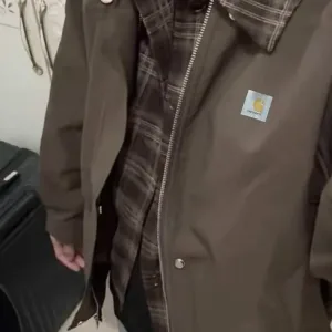 High Quality Carhartt Jacket Red Spring Patch Plaid Patchwork