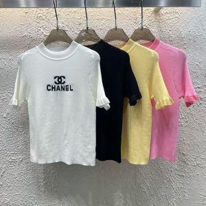 Aaa Designer Chanel Jacquard Short Sleeves