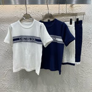 Designer Aaa Dior Jacquard Short-Sleeved Shirt