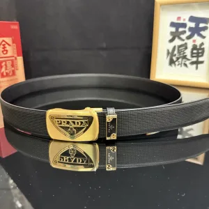 AAA Designer Prada Belt Red Top-Grain Cowhide