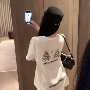 High Quality Chrome Hearts Leather Short Sleeves