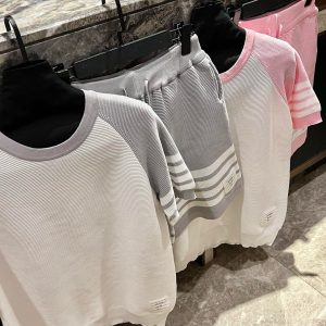 Designer Thom Browne Jacquard Short-Sleeved Shirts