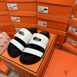 AAA Luxury Hermes Slippers White
