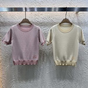 Designer 1:1 Fendi Jacquard Short Sleeves