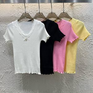 1:1 Chanel Lace Short Sleeves