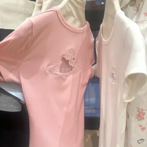 High Quality Luxury Vivienne Westwood Wood Short-Sleeved T-Shirt