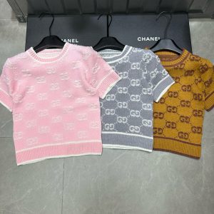 Luxury Designer Gucci Jacquard Short-Sleeved Shirt