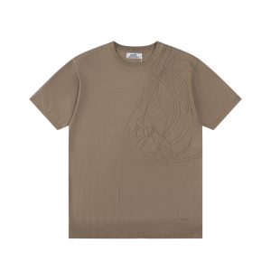 Designer Luxury Hermès Knit Fabric T-Shirts For Spring