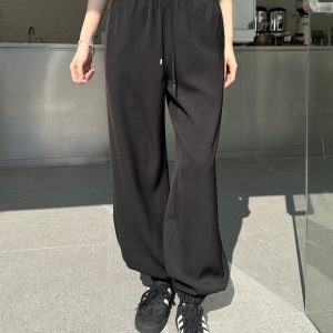 Luxury Prada Leather Casual Pants