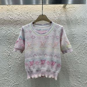 Designer Louis Vuitton Jacquard Short Sleeves