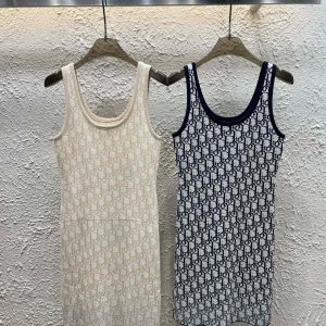 High Quality Dior Jacquard Spaghetti Straps