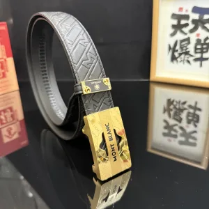 Super Clone Montblanc Automatic Buckle Belt Cowhide