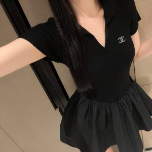 Luxury Chanel Stone Short-Sleeved Shirts