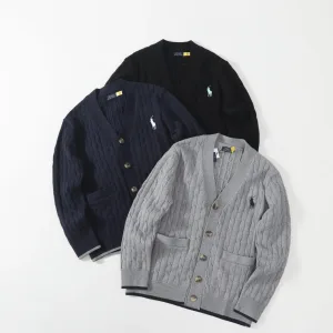 Super Clone Ralph Lauren Sweater Red Cable Knit Autumn Winter And