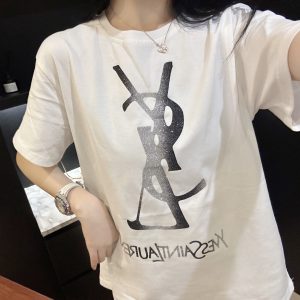 Designer Aaa Saint Laurent Stone Short Sleeves For Early Spring