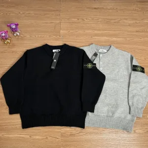 Luxury Stone Island Hoodies Red Wool Lace Exquisite Workmanship Street Style Embroidery