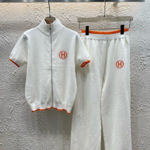 Aaa High Quality Hermès Jacquard Short-Sleeved Shirts