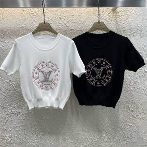 Designer Luxury Louis Vuitton Stone Short Sleeves
