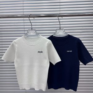 High Quality 1:1 Miu Miu Jacquard Short Sleeves