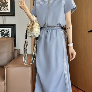 High Quality Dior Plaid Midi Skirt For Spring