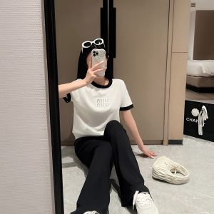 High Quality Luxury Miu Miu Silk Short-Sleeved Shirt
