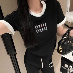 Aaa Miu Miu Stone Short-Sleeved Shirt