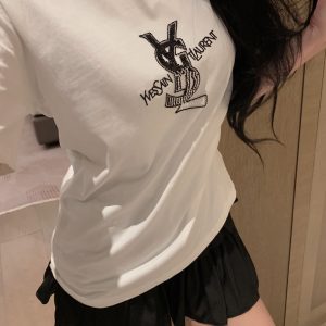 High Quality Saint Laurent Cotton Short Sleeves