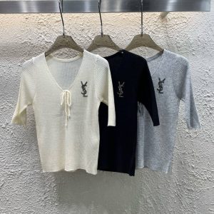 Designer Aaa Saint Laurent Stone Short Sleeves