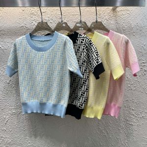 High Quality Fendi Jacquard Short Sleeves
