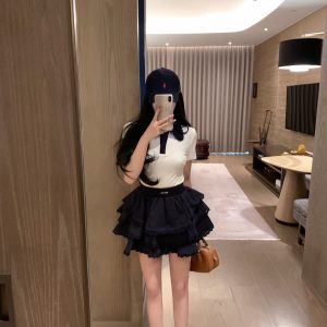1:1 High Quality Miu Miu Lace Short-Sleeved T-Shirt