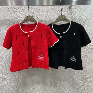High Quality 1:1 Vivienne Westwood Wood Short-Sleeved Shirts