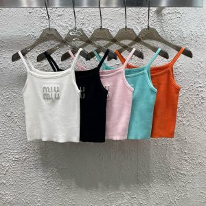 High Quality 1:1 Miu Miu Stone Tank Top