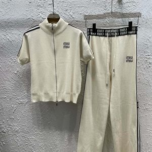 High Quality Miu Miu Jacquard Short-Sleeved Shirts