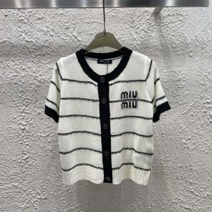 High Quality Miu Miu Jacquard Short-Sleeved Shirts