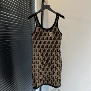 High Quality Designer Fendi Jacquard Dresses
