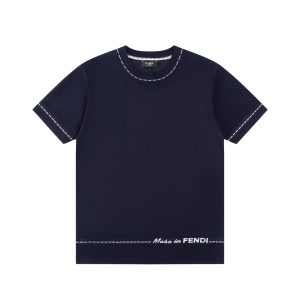 1:1 Designer Fendi Knit Fabric Short-Sleeved Shirts For Spring