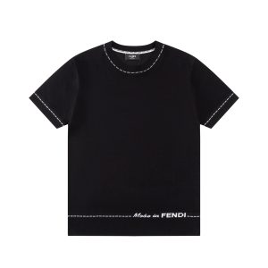 High Quality 1:1 Fendi Knit Fabric Short-Sleeved Shirts For Spring