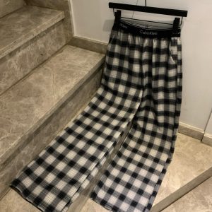 Designer Calvin Klein Plaid Trousers