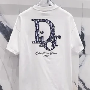 AAA High Quality Dior Short Sleeves Red Cotton Pure Silk Silky Smooth Spring Summer Patch